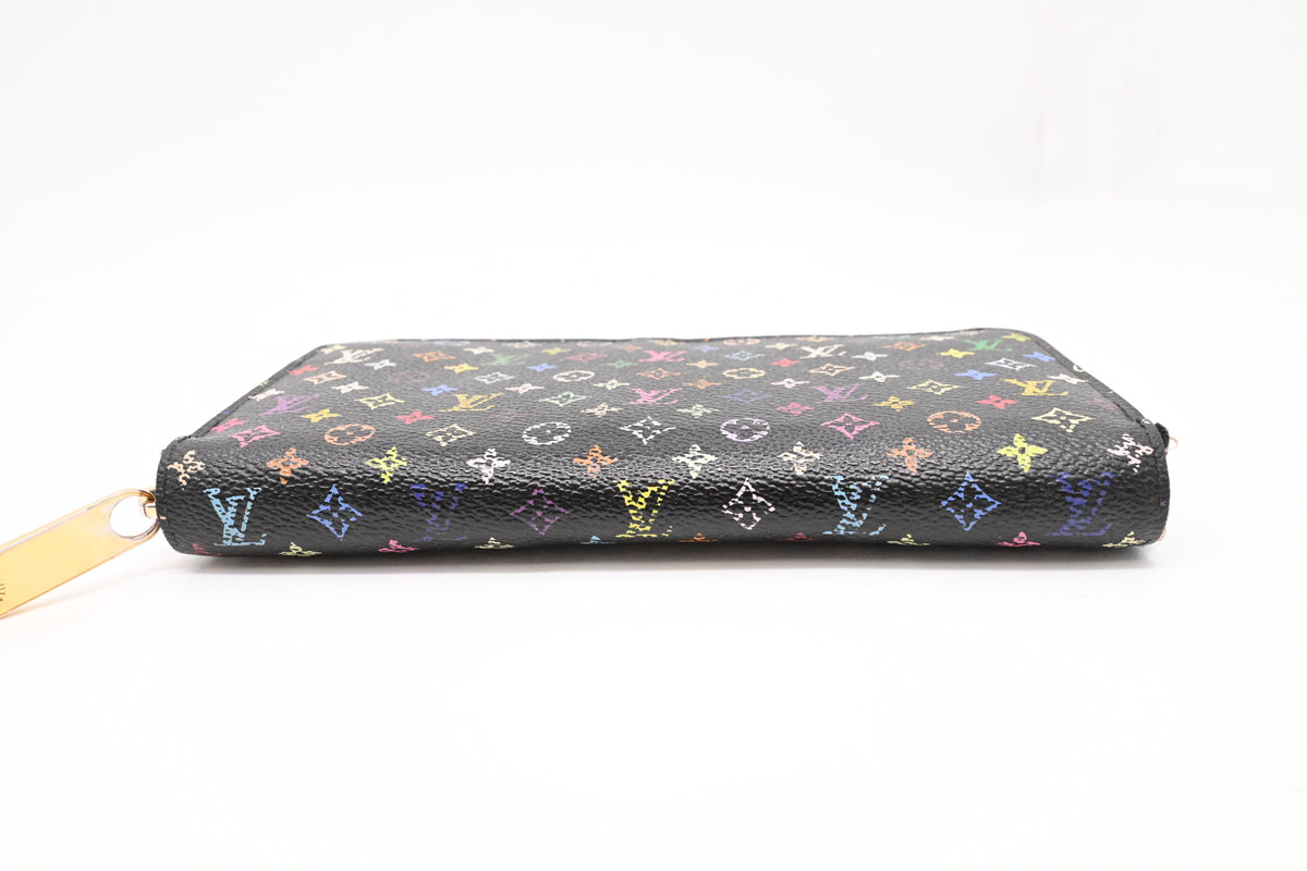Louis Vuitton Long Zippy Wallet in Black Multicolor Monogram Canvas