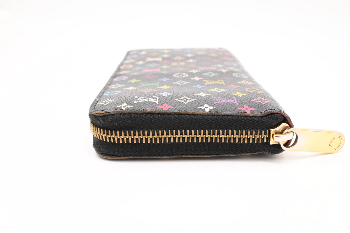 Louis Vuitton Long Zippy Wallet in Black Multicolor Monogram Canvas
