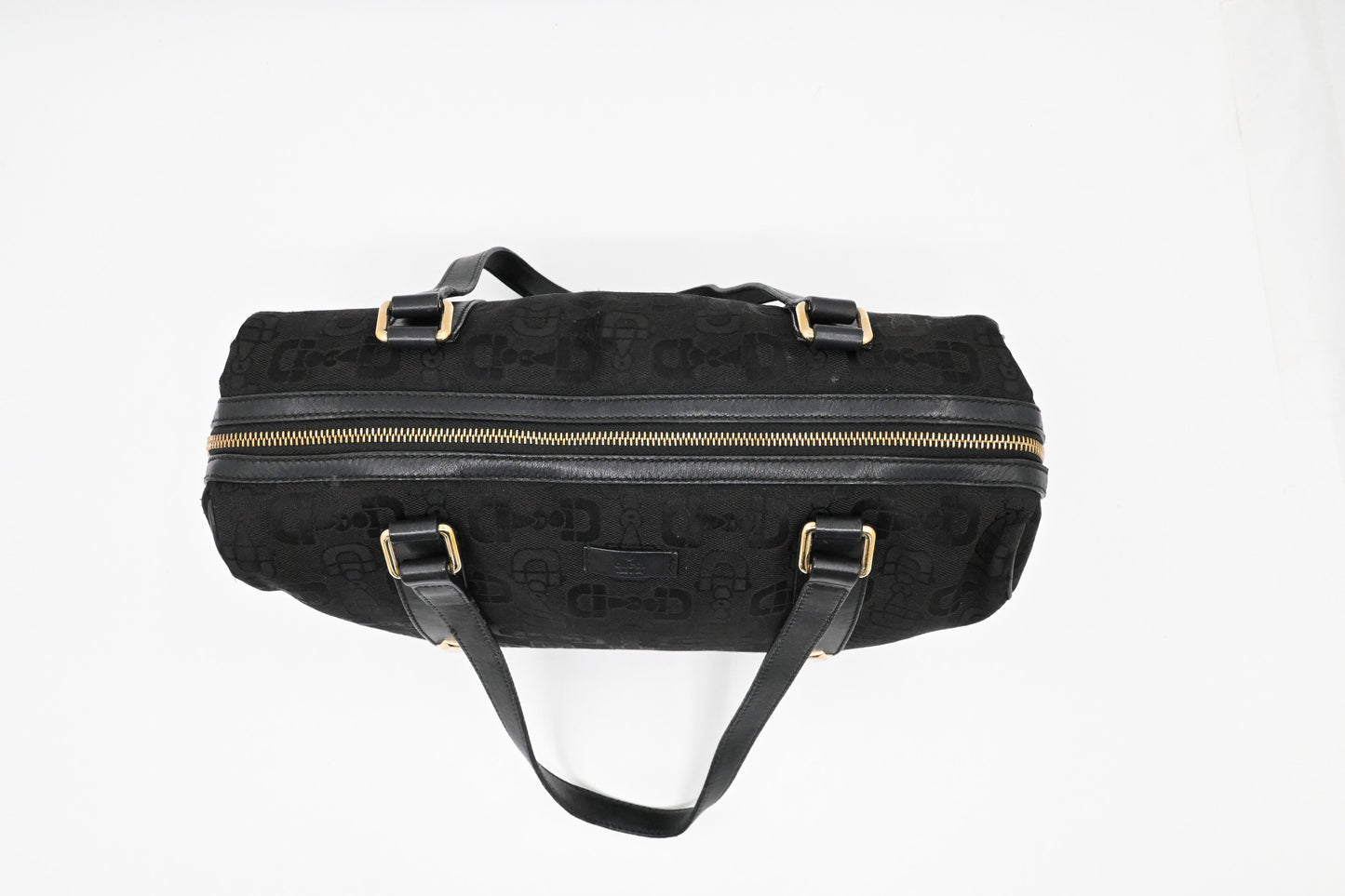 Gucci Shoulder Bag in Black Horsebit Canvas