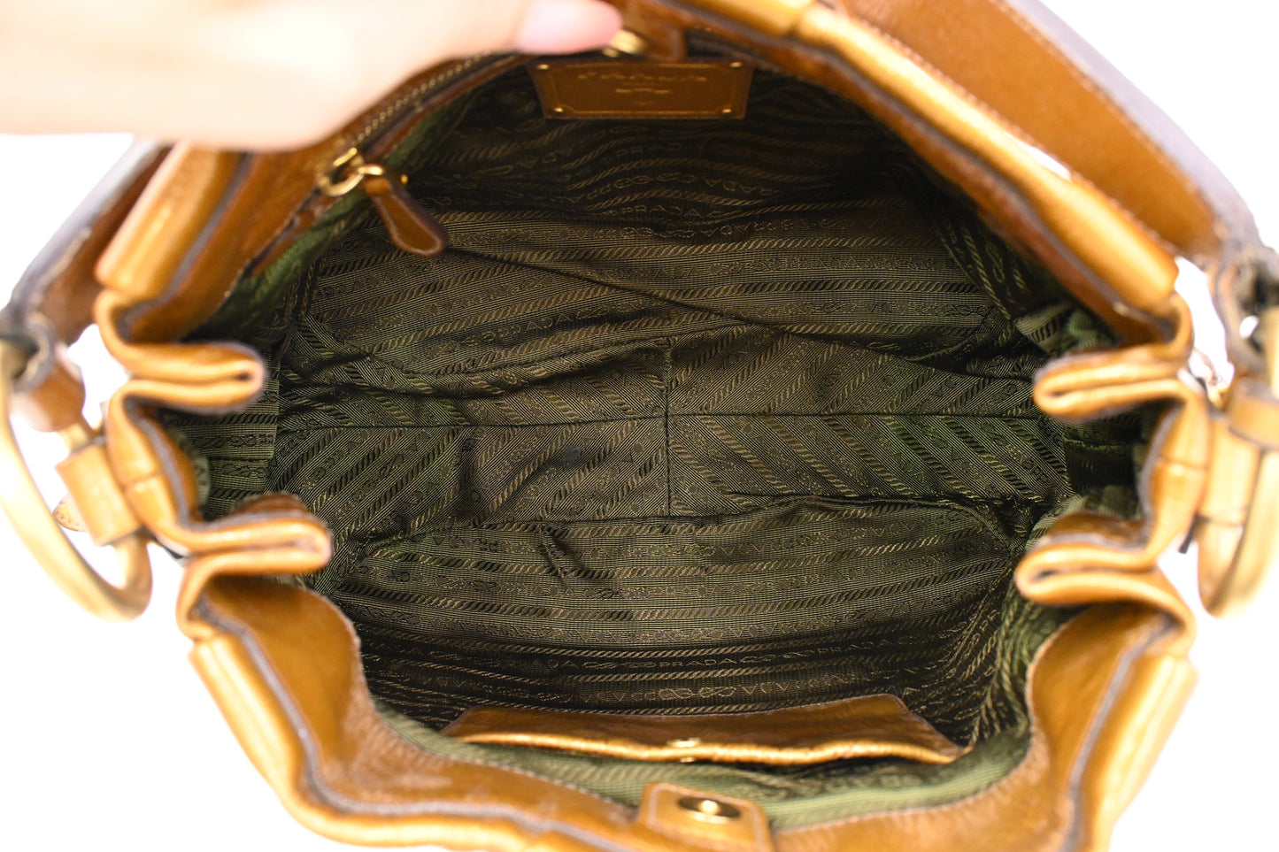 Prada Mordore Hobo Bag in Gold Ombre Leather