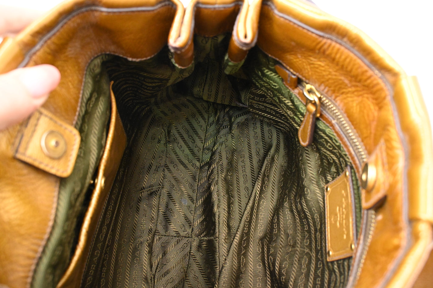Prada Mordore Hobo Bag in Gold Ombre Leather