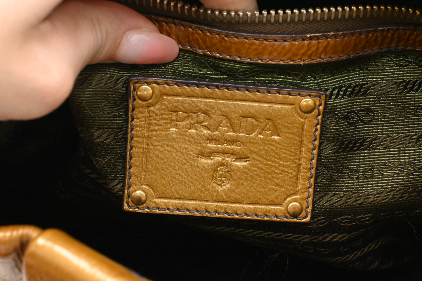 Prada Mordore Hobo Bag in Gold Ombre Leather