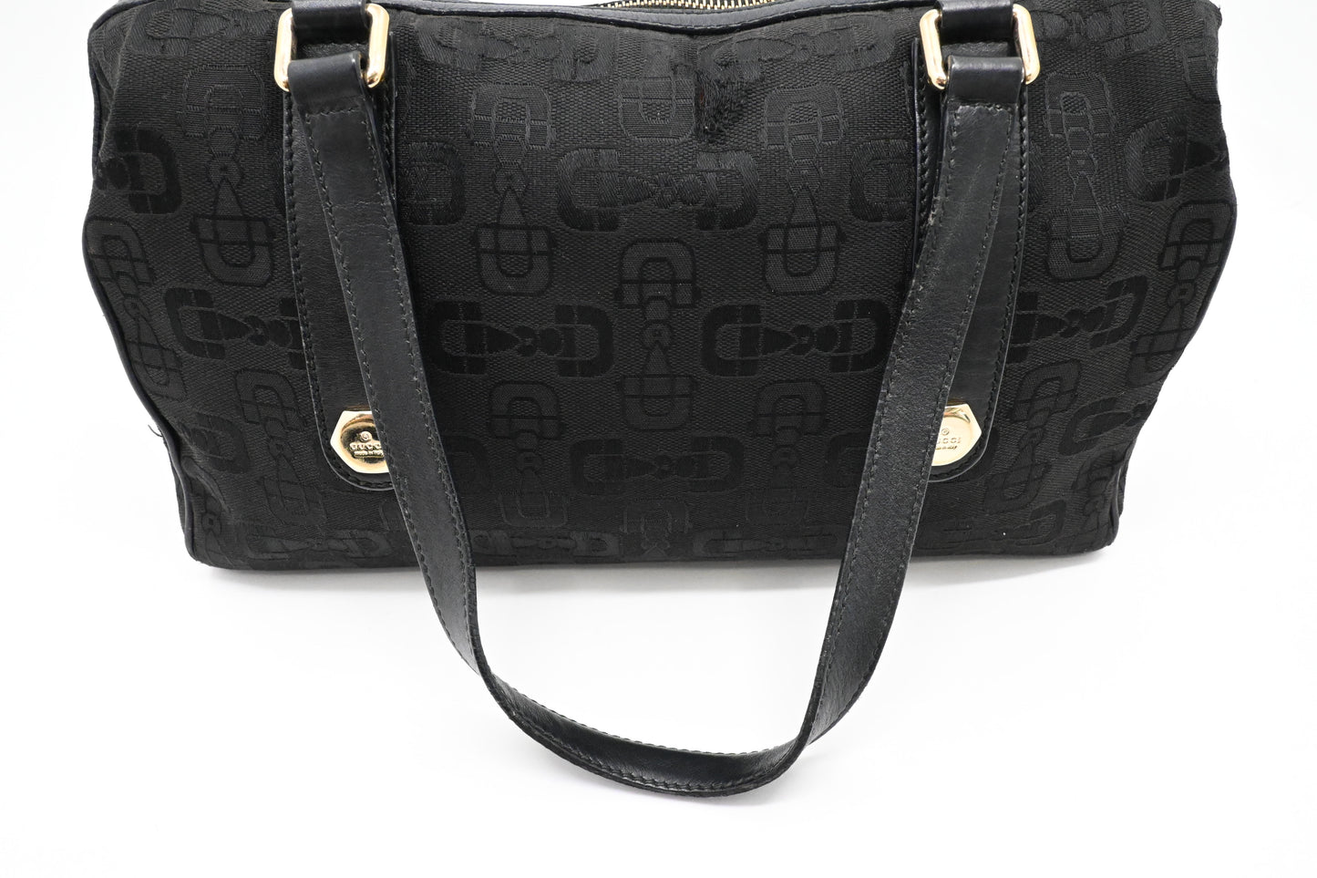 Gucci Shoulder Bag in Black Horsebit Canvas