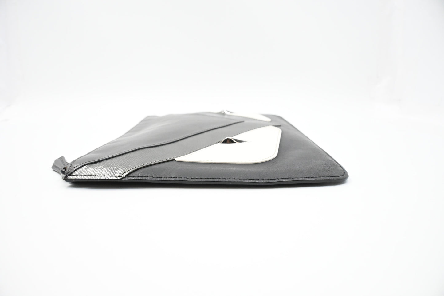 Fendi Monster Clutch in Black Leather