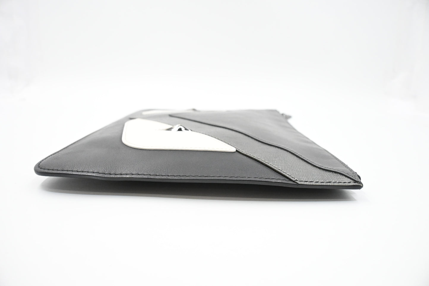 Fendi Monster Clutch in Black Leather