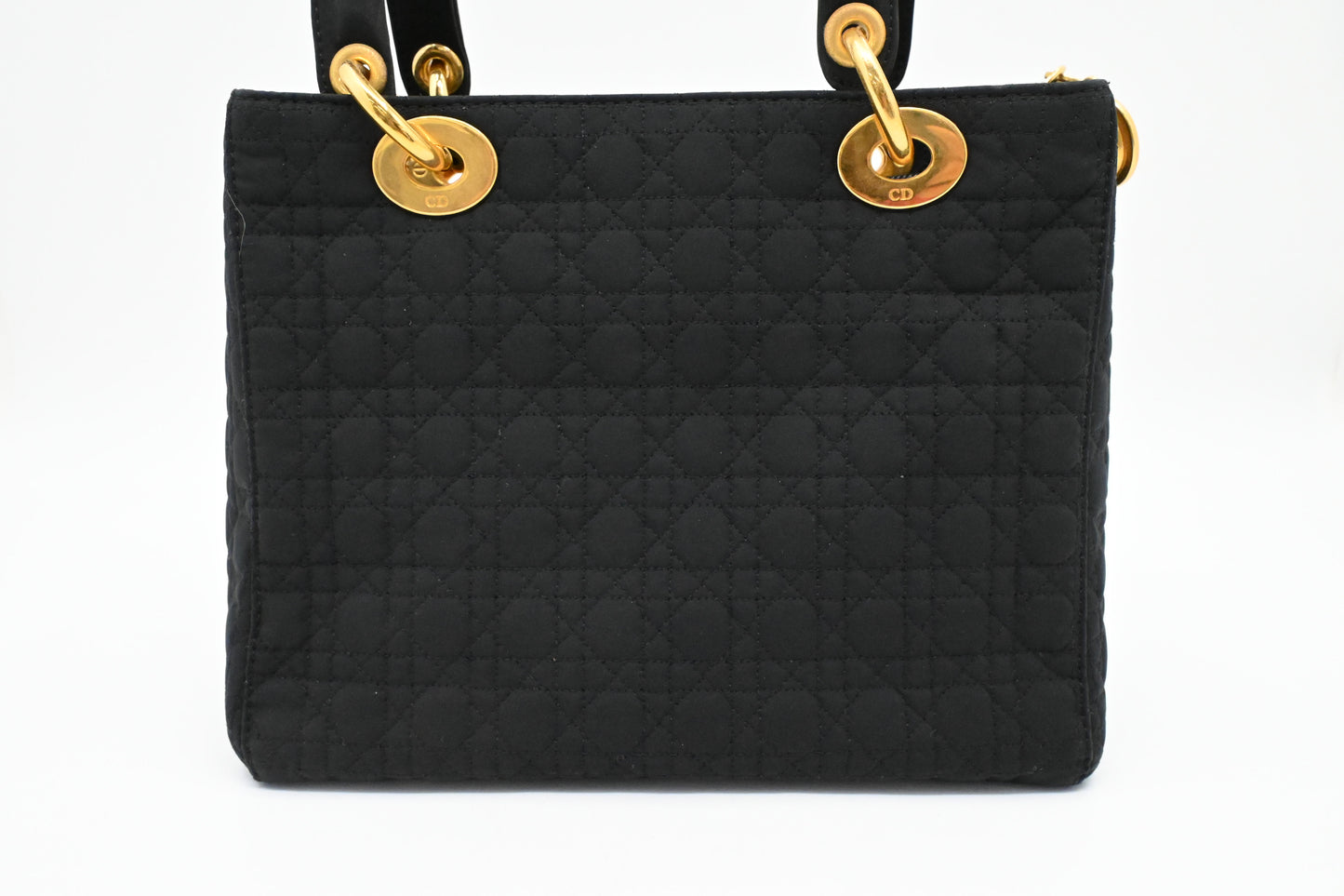 Dior Small Lady Dior in Black Cannage Nylon Canvas