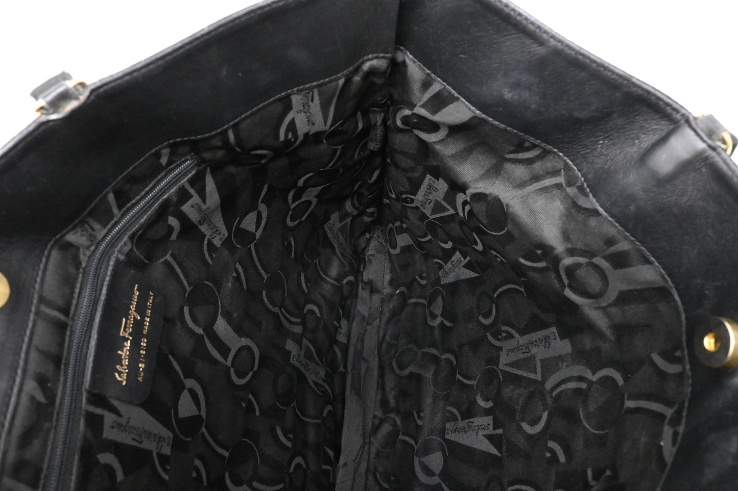 Ferragamo Tote Bag in Black Canvas