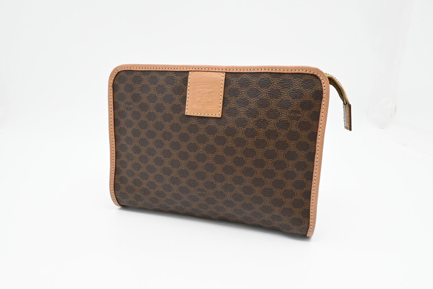 Celine Clutch in Brown Macadam Canvas