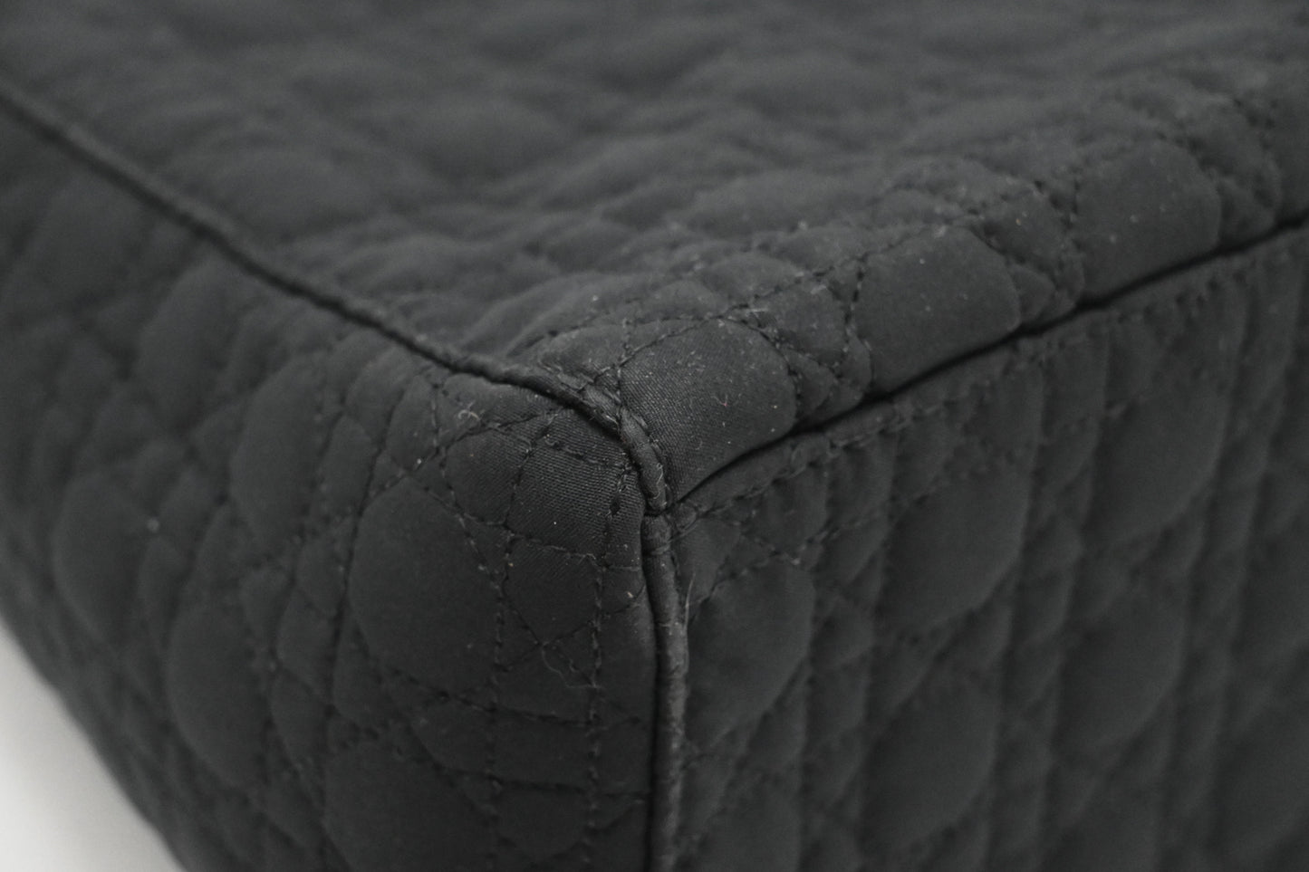 Dior Small Lady Dior in Black Cannage Nylon Canvas