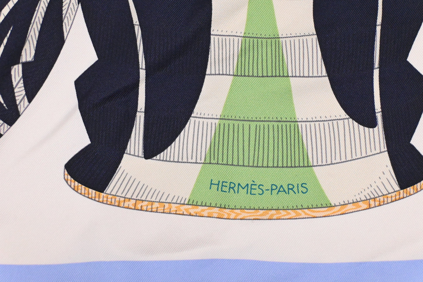 Hermes 'Lanternes, Ballons et Cocardes ' Carre 90 in Light Blue Silk