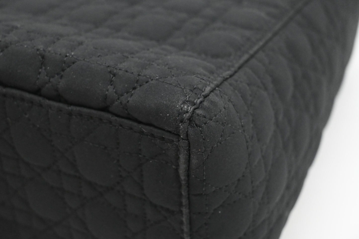 Dior Small Lady Dior in Black Cannage Nylon Canvas