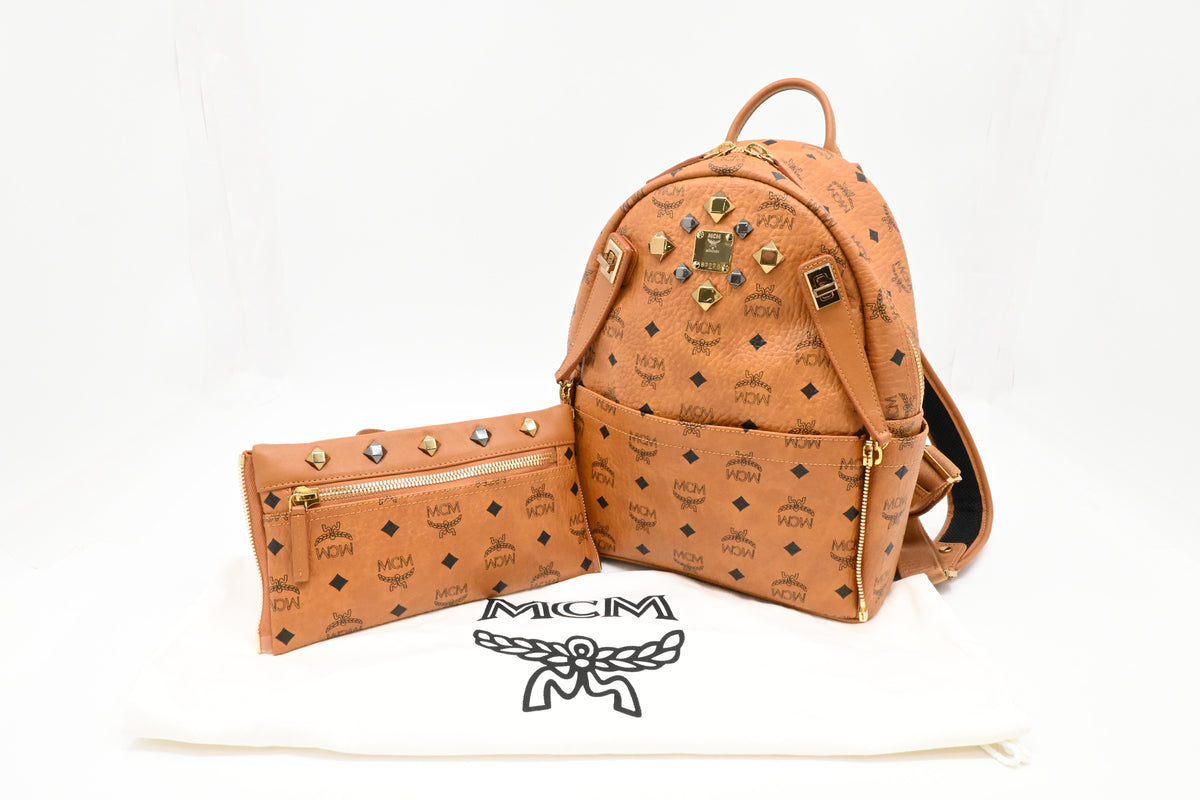 MCM Backpack in Cognac Visetos Canvas