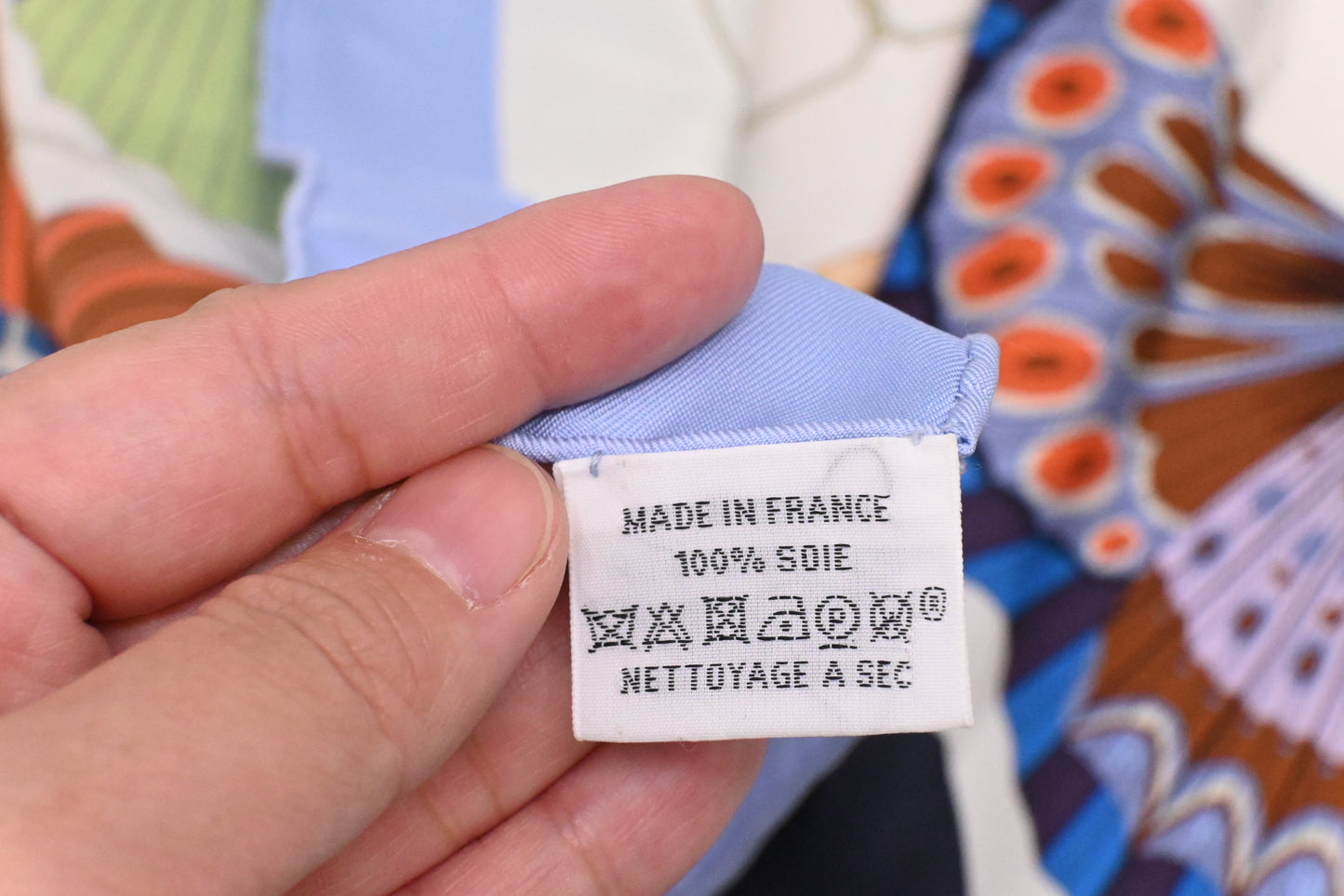 Hermes 'Lanternes, Ballons et Cocardes ' Carre 90 in Light Blue Silk