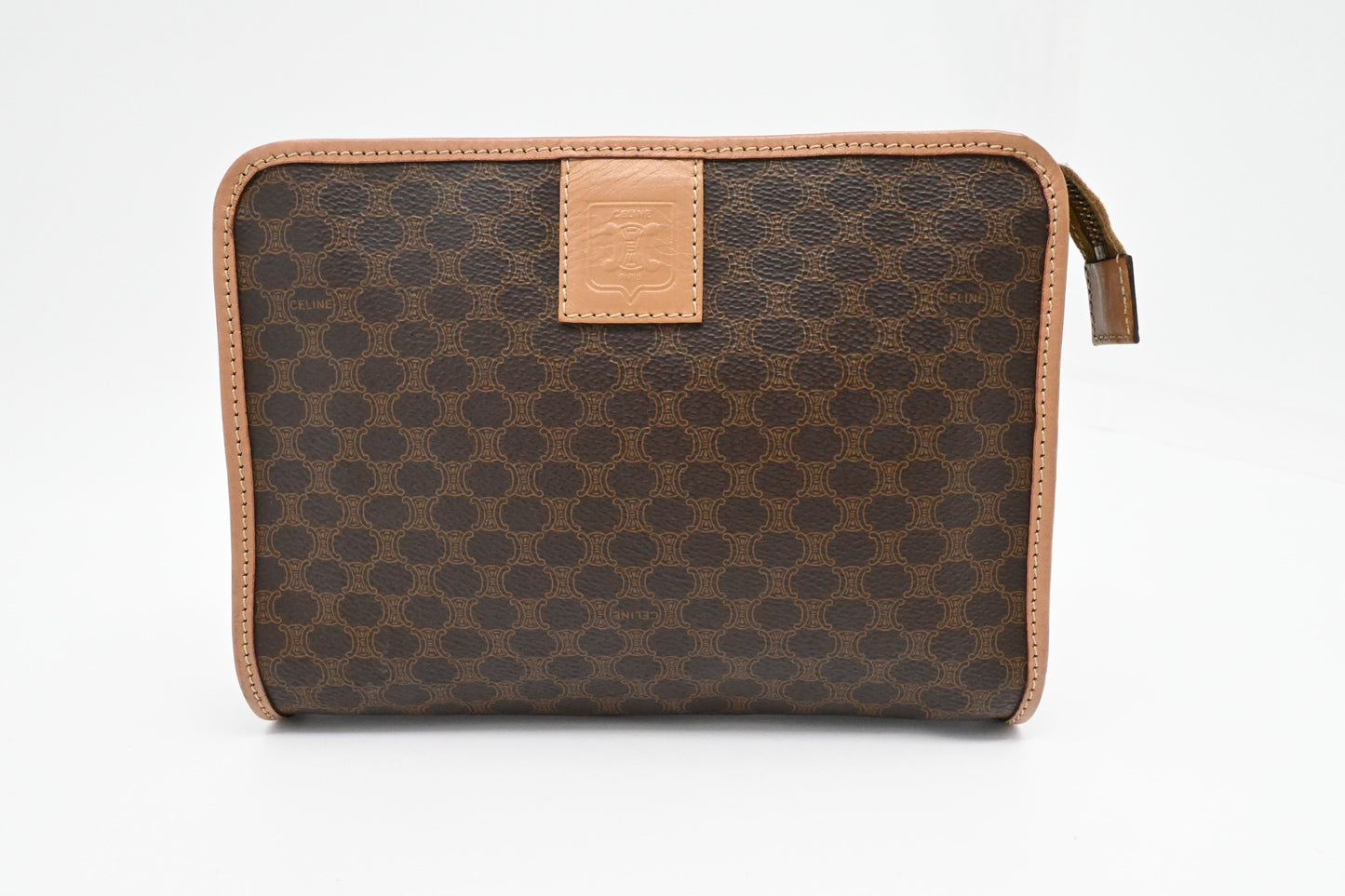 Celine Clutch in Brown Macadam Canvas