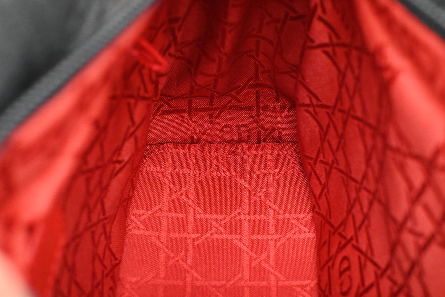 Dior Small Lady Dior in Black Cannage Nylon Canvas