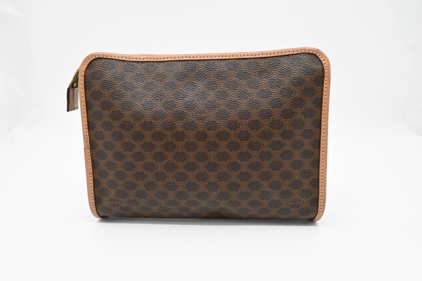 Celine Clutch in Brown Macadam Canvas