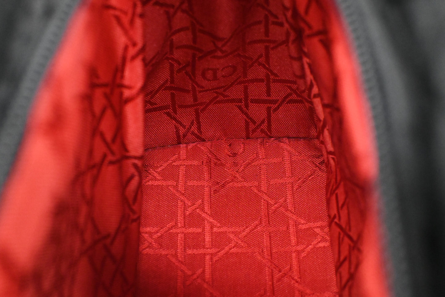 Dior Small Lady Dior in Black Cannage Nylon Canvas