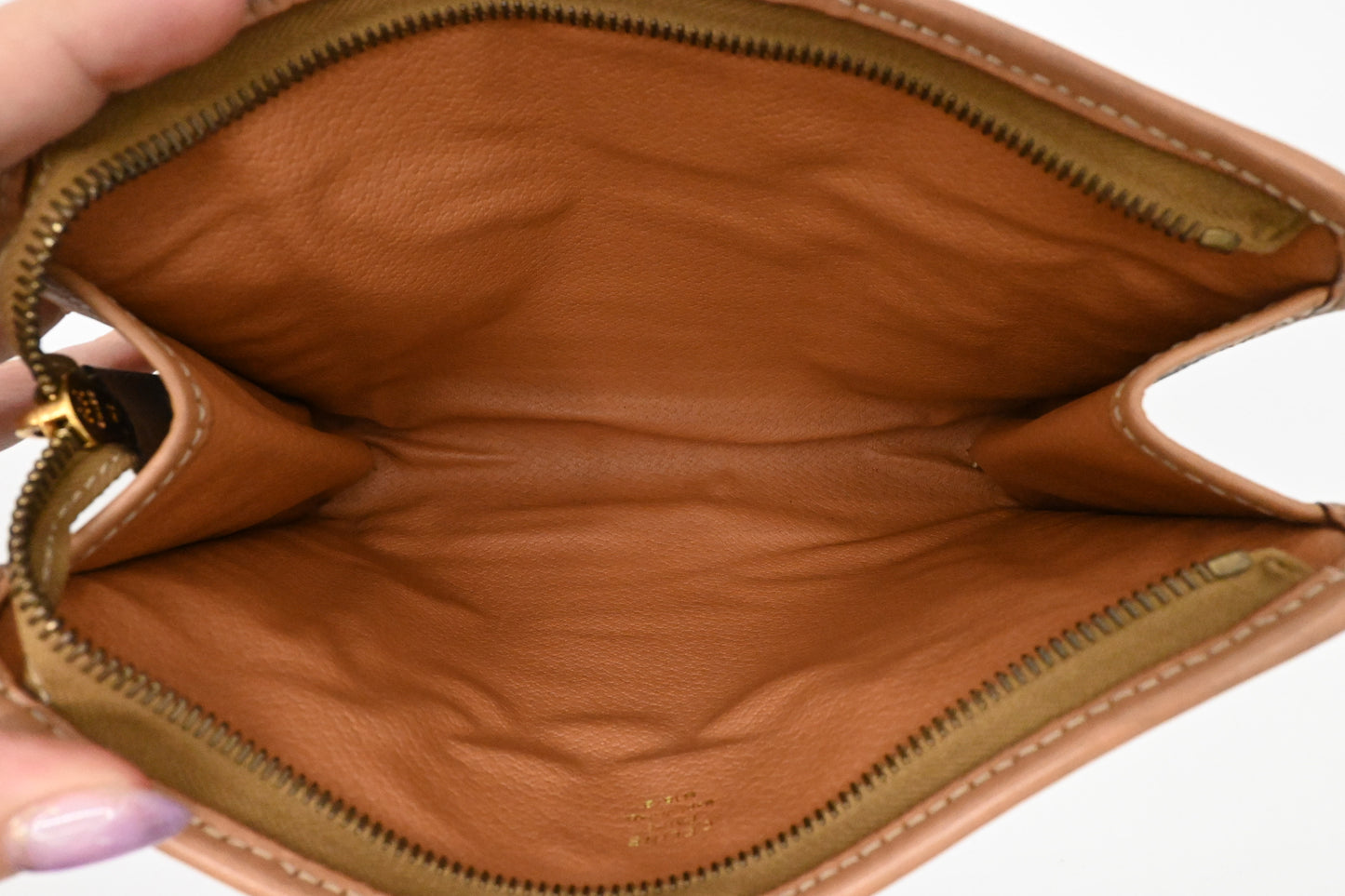 Celine Clutch in Brown Macadam Canvas