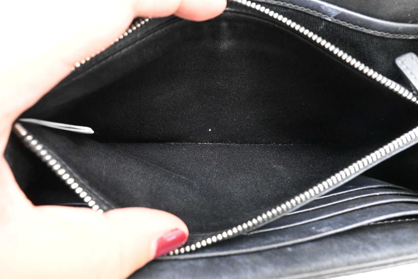MCM Chain Clutch in Black Visetos Canvas