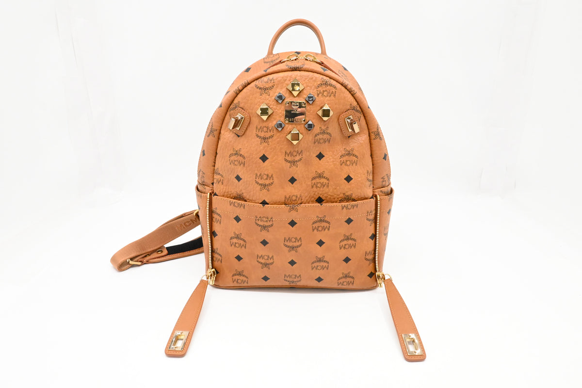 MCM Backpack in Cognac Visetos Canvas