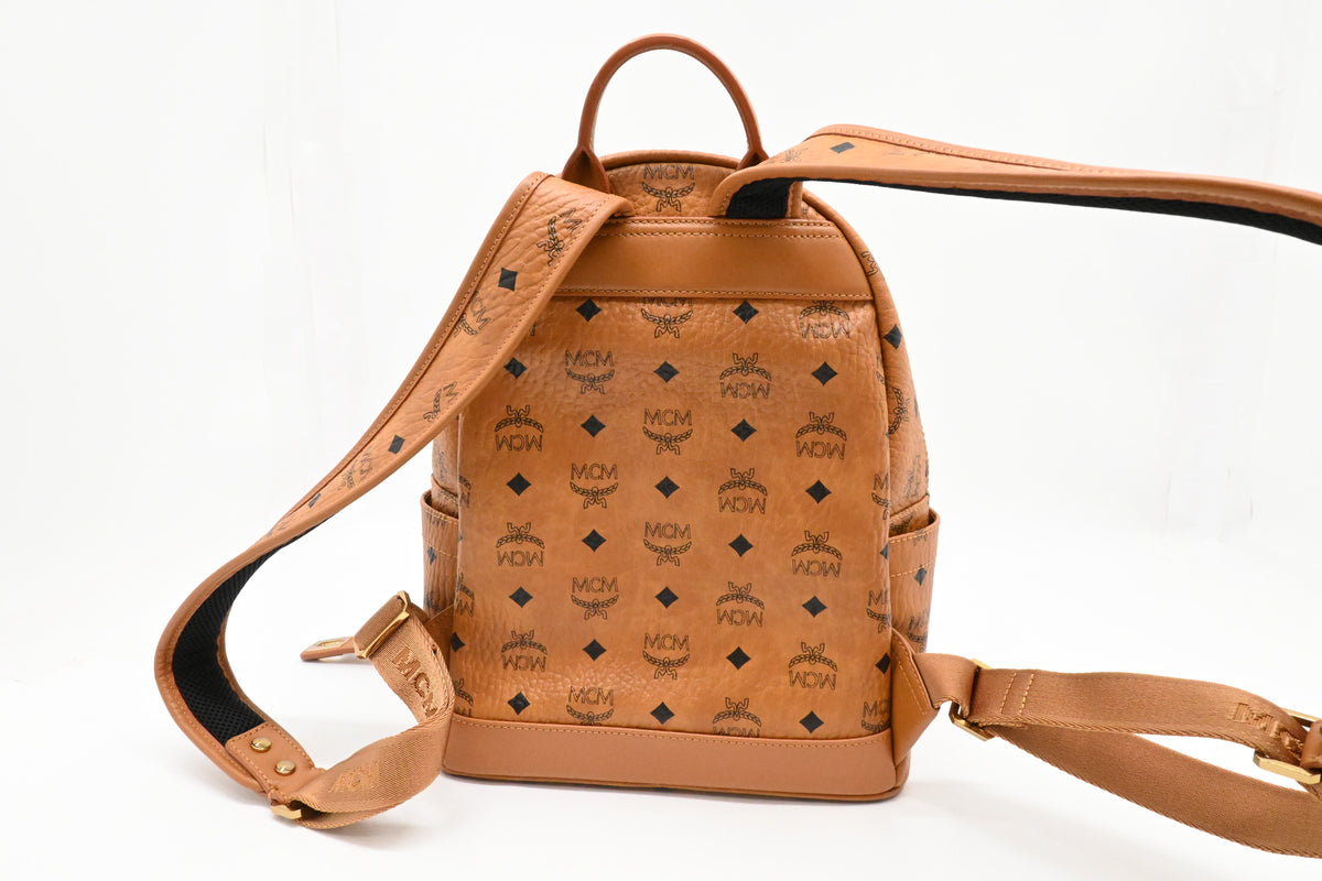MCM Backpack in Cognac Visetos Canvas