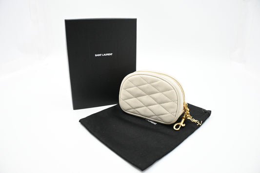 Dior Pouch Charm in White Leather