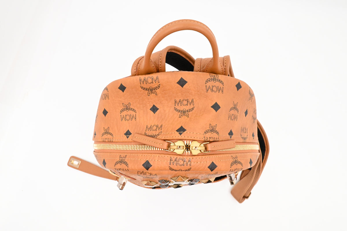 MCM Backpack in Cognac Visetos Canvas