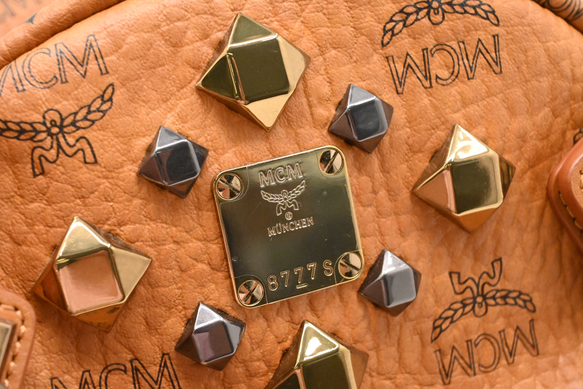 MCM Backpack in Cognac Visetos Canvas