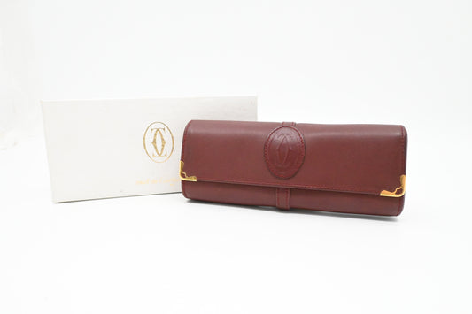 Cartier Glasses Case in Burgundy Leather