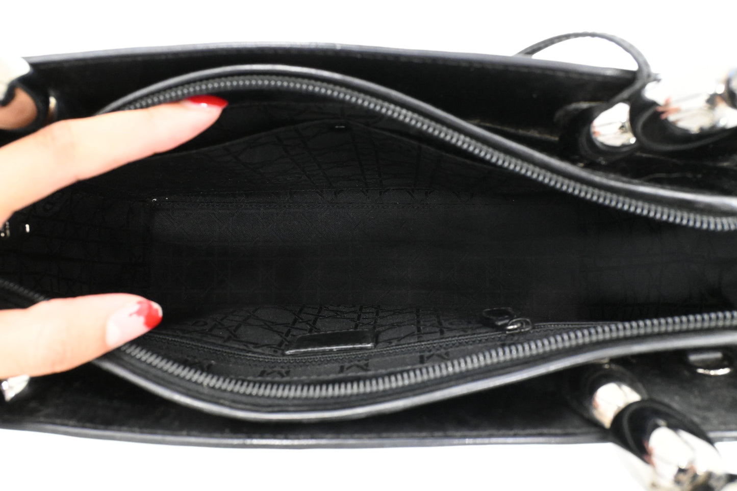Dior Malice Shoulder Bag in Black Leather