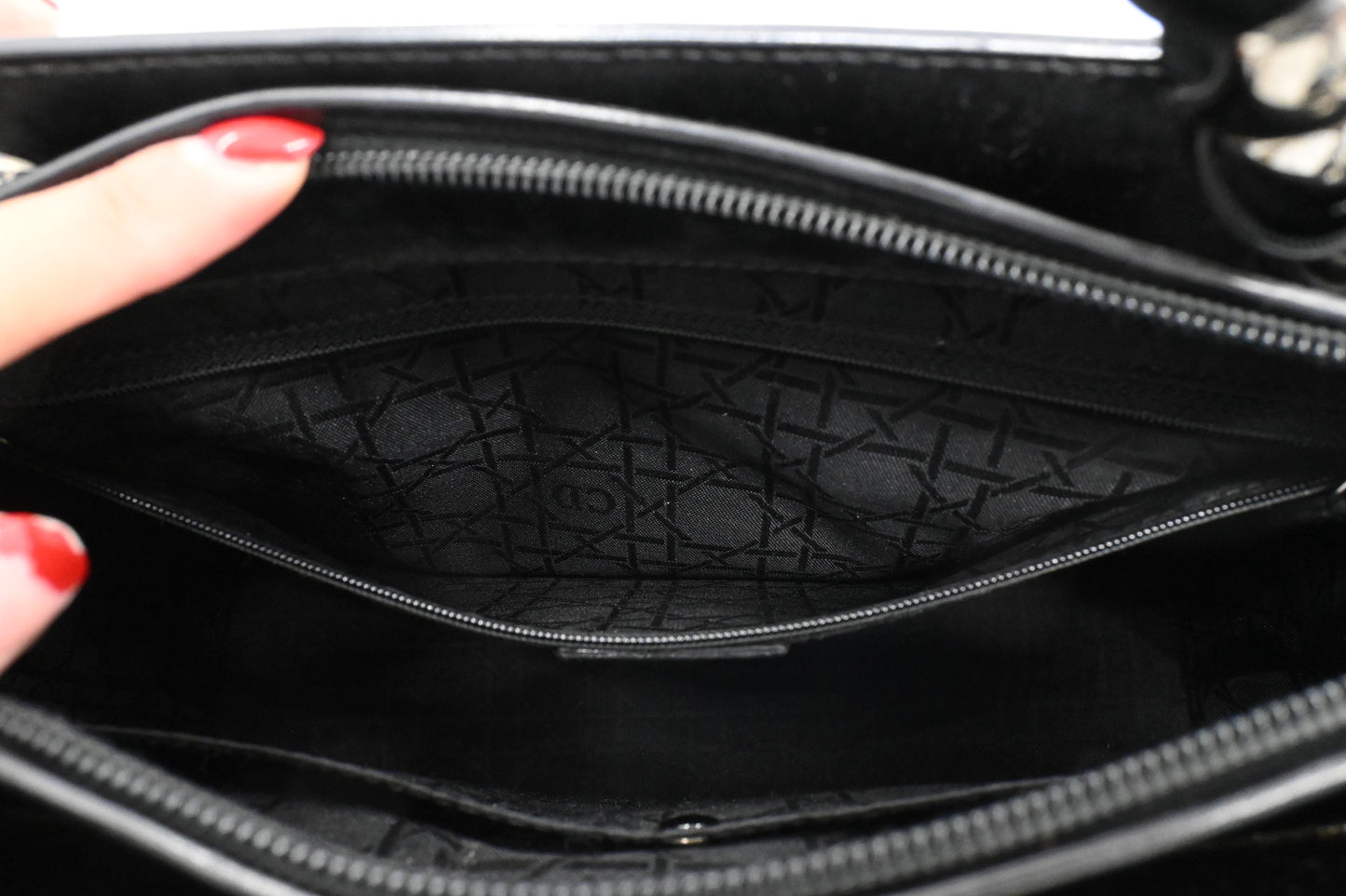 Dior Malice Shoulder Bag in Black Leather