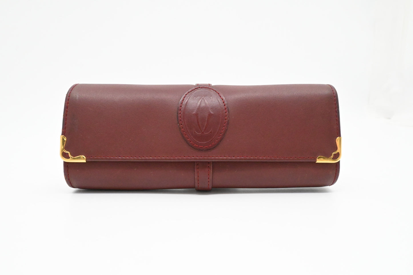 Cartier Glasses Case in Burgundy Leather