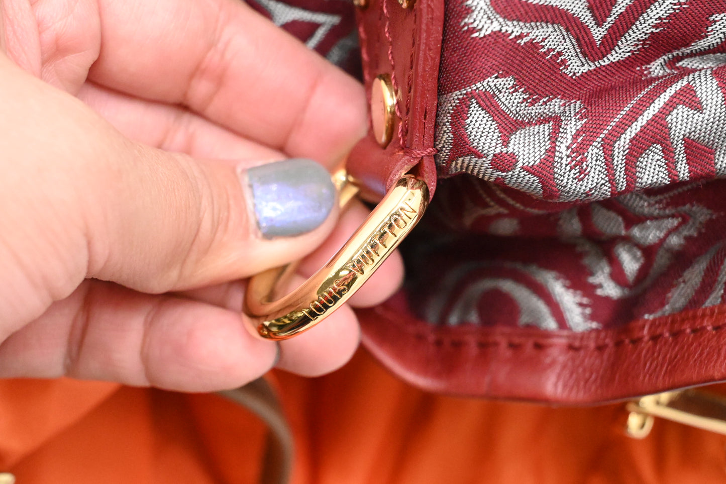 Louis Vuitton Limited Edition Aviator in Red and Silver Jacquard Canvas