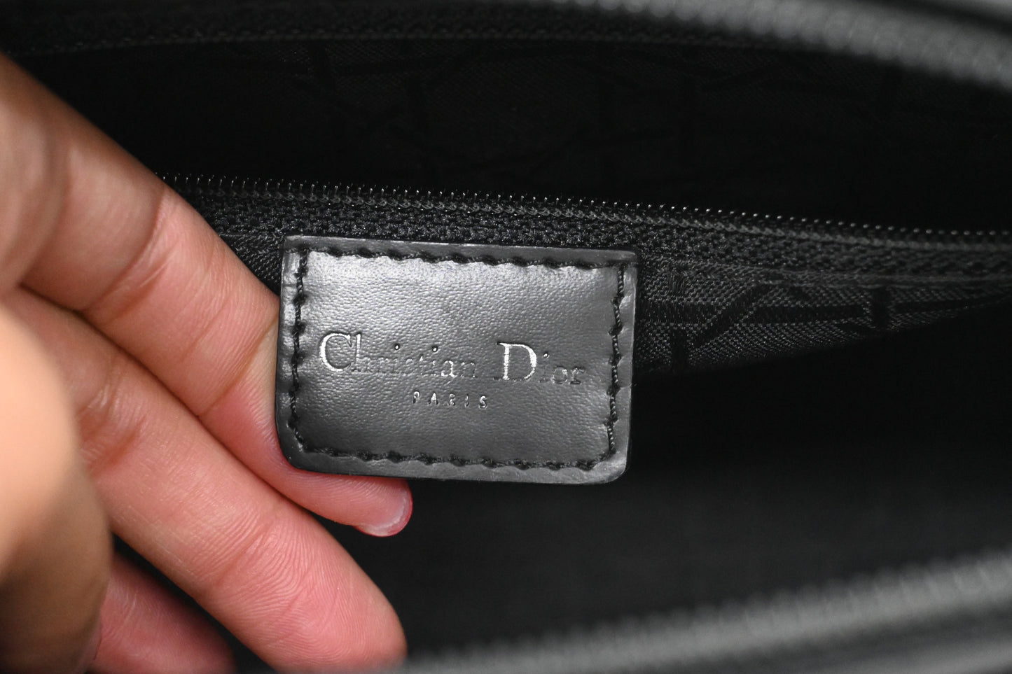 Dior Malice Shoulder Bag in Black Leather