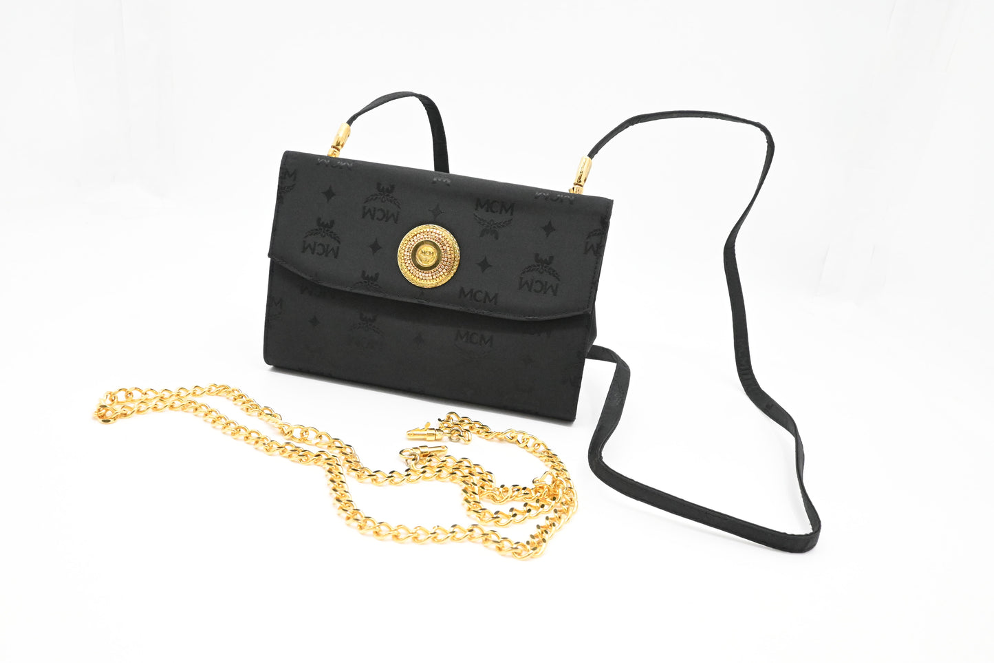 MCM Shoulder Bag in Black Canvas