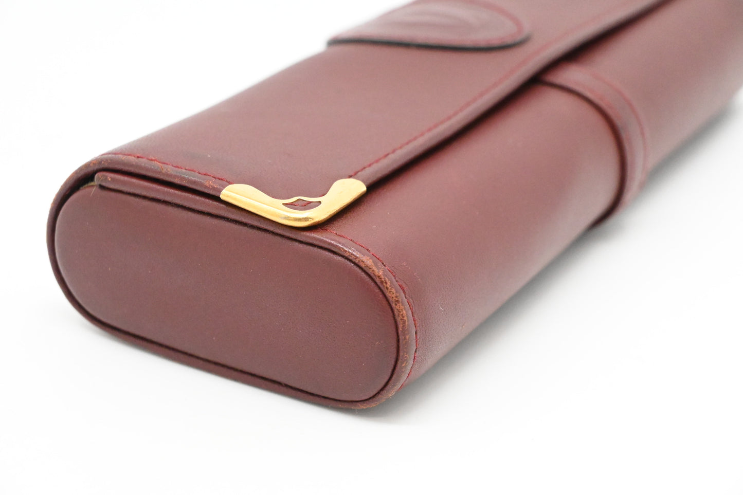 Cartier Glasses Case in Burgundy Leather