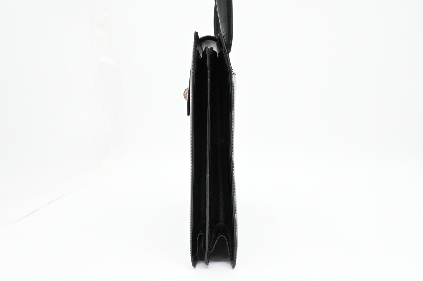 Bvlgari Top Handle Bag in Black Leather