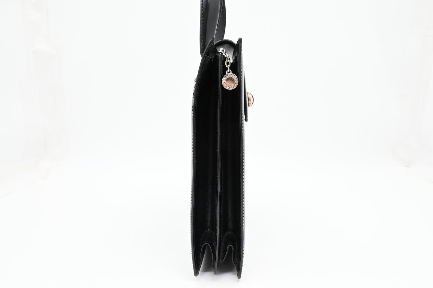 Bvlgari Top Handle Bag in Black Leather