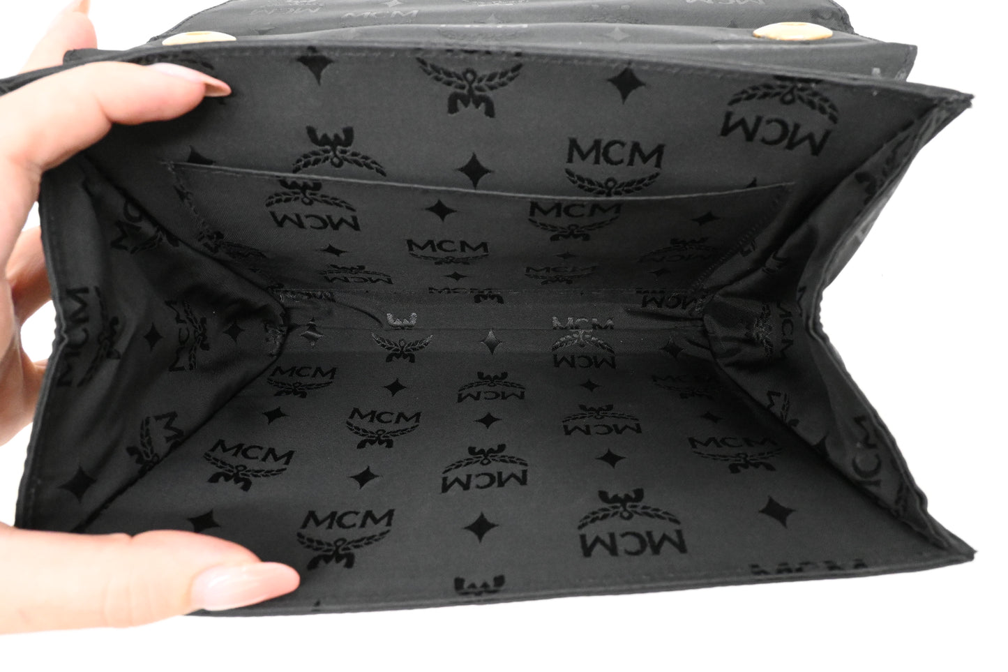 MCM Shoulder Bag in Black Canvas