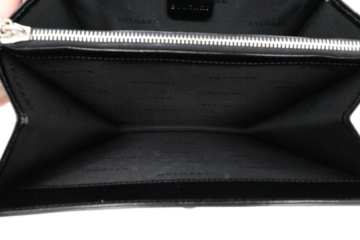 Bvlgari Top Handle Bag in Black Leather