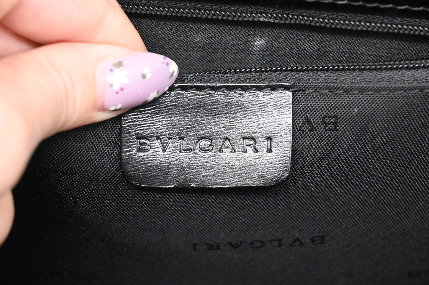 Bvlgari Top Handle Bag in Black Leather