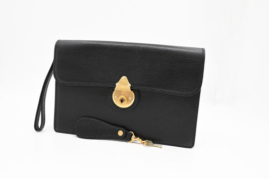 Burberry Clutch Bag in Black Leather