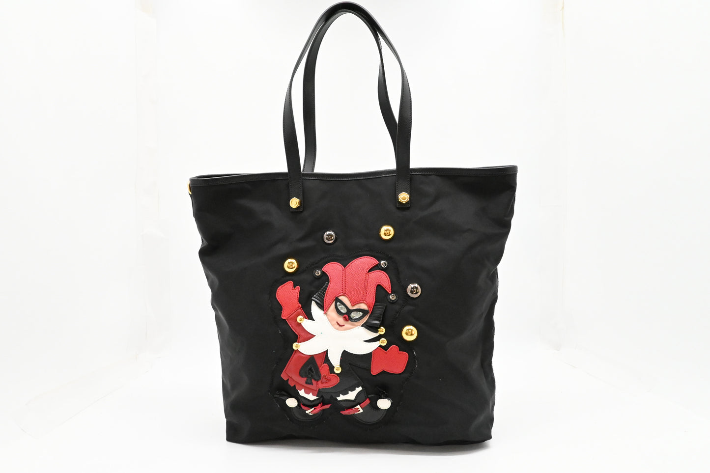 Prada Clown Tote in Black Canvas