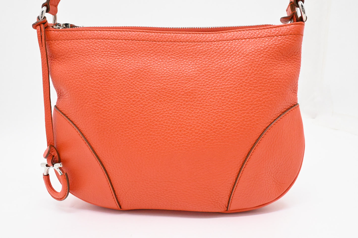 Ferragamo Hobo Shoulder Bag in Orange Leather