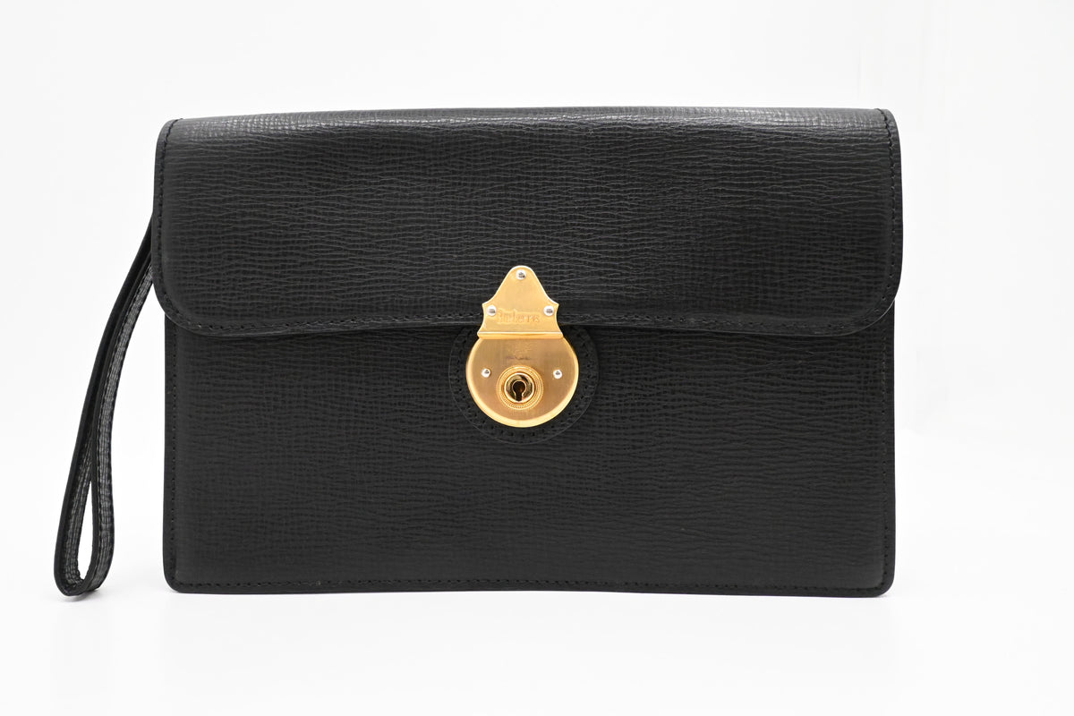 Burberry Clutch Bag in Black Leather