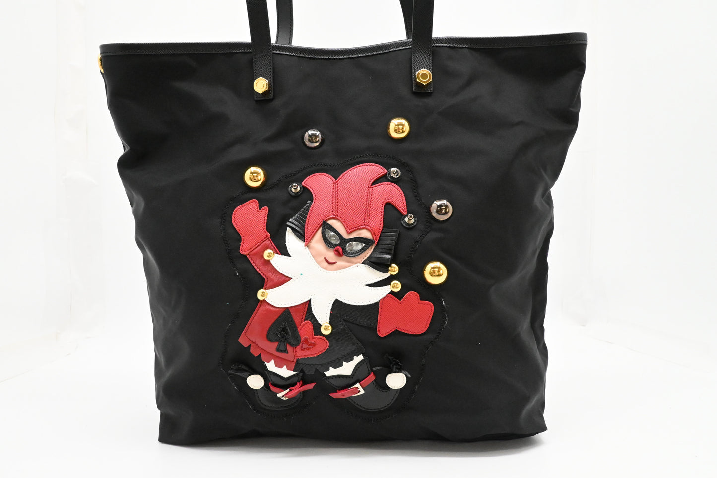 Prada Clown Tote in Black Canvas