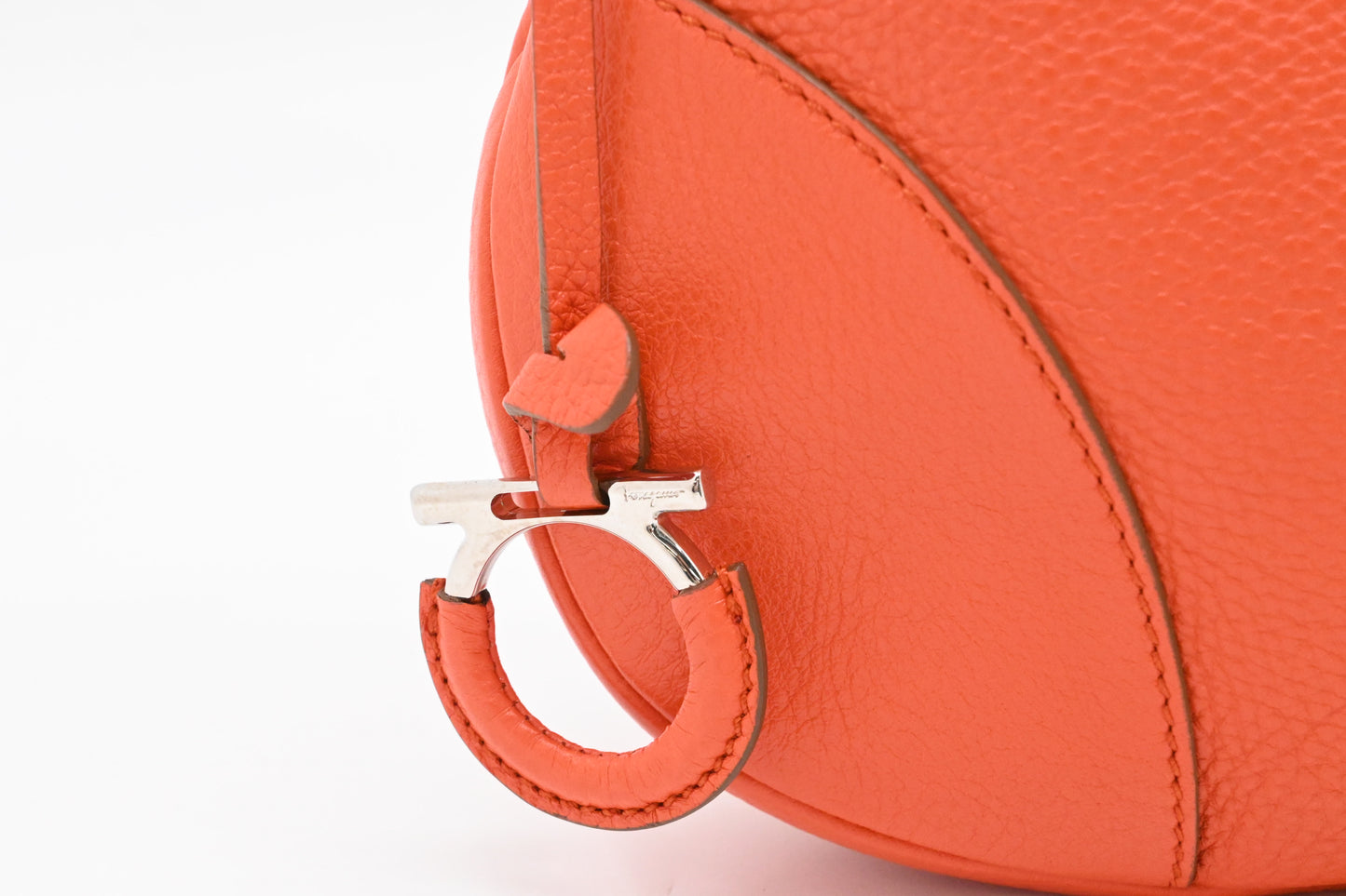 Ferragamo Hobo Shoulder Bag in Orange Leather