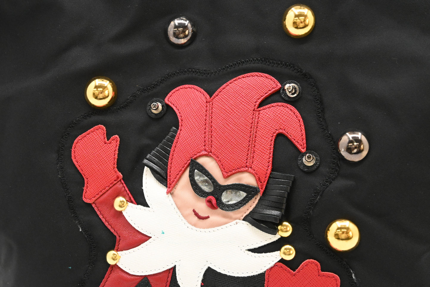 Prada Clown Tote in Black Canvas