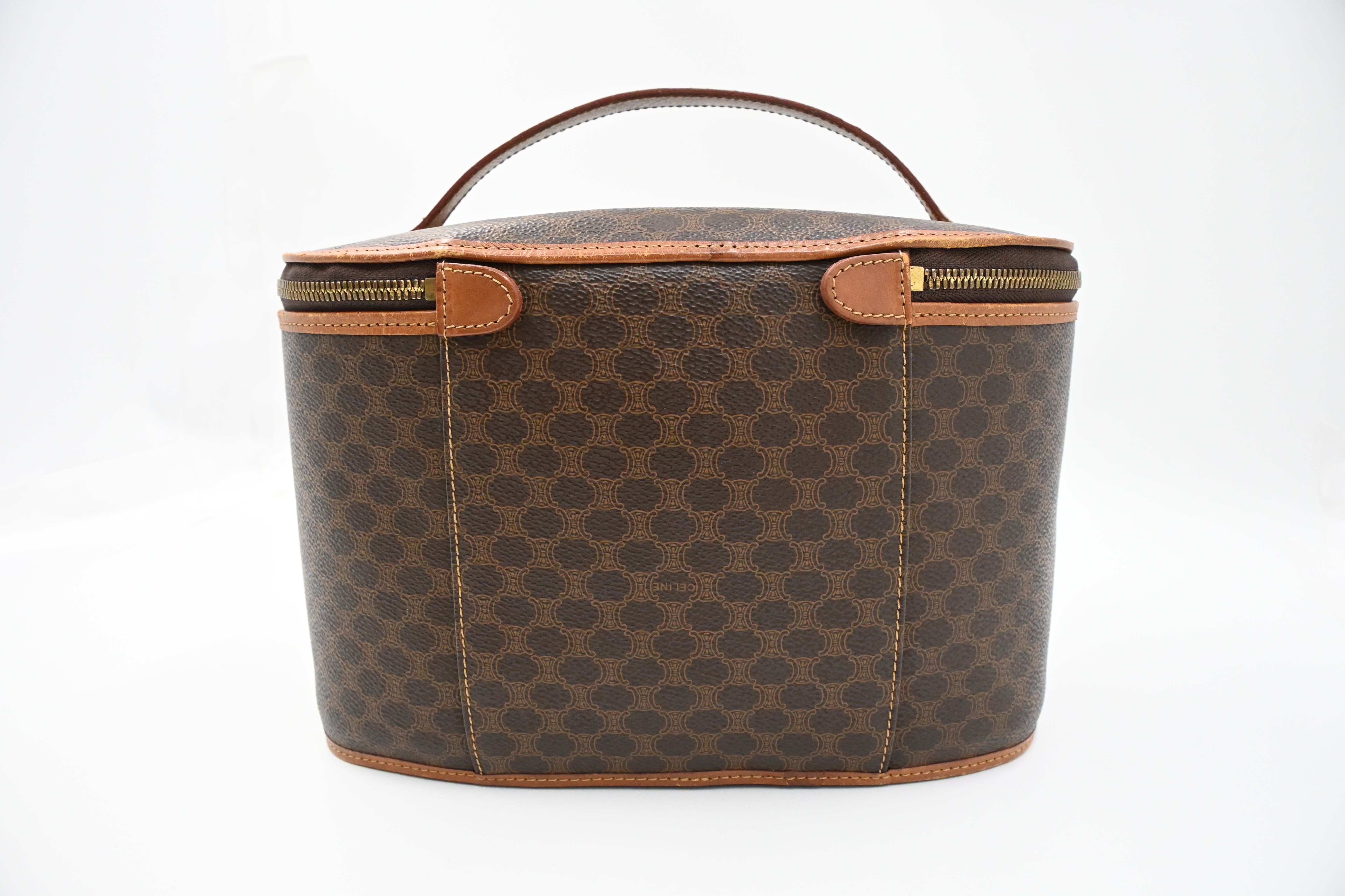 Celine Vanity Pouch in Brown Macadam Canvas – Weekly Lux Drop