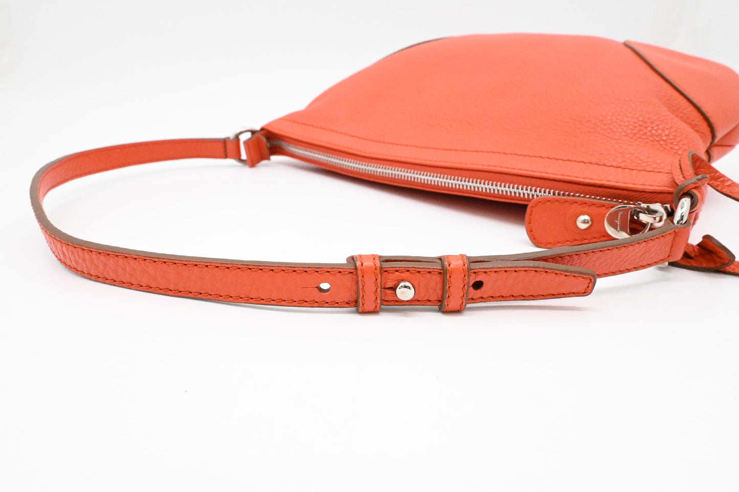 Ferragamo Hobo Shoulder Bag in Orange Leather